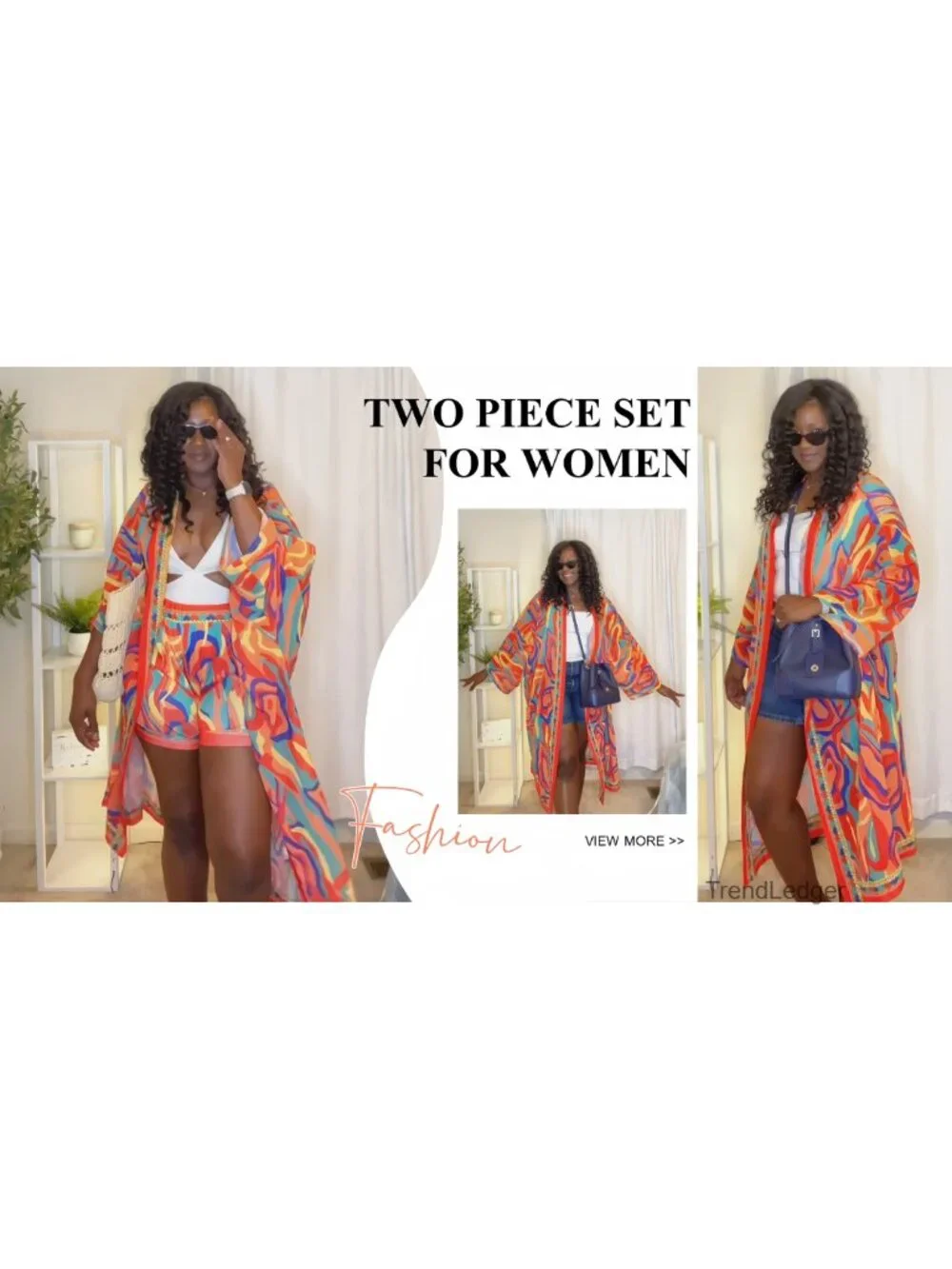 Two Piece Kimono Shorts Set Summer Vacation Outfits Flowy Beach Cover Up